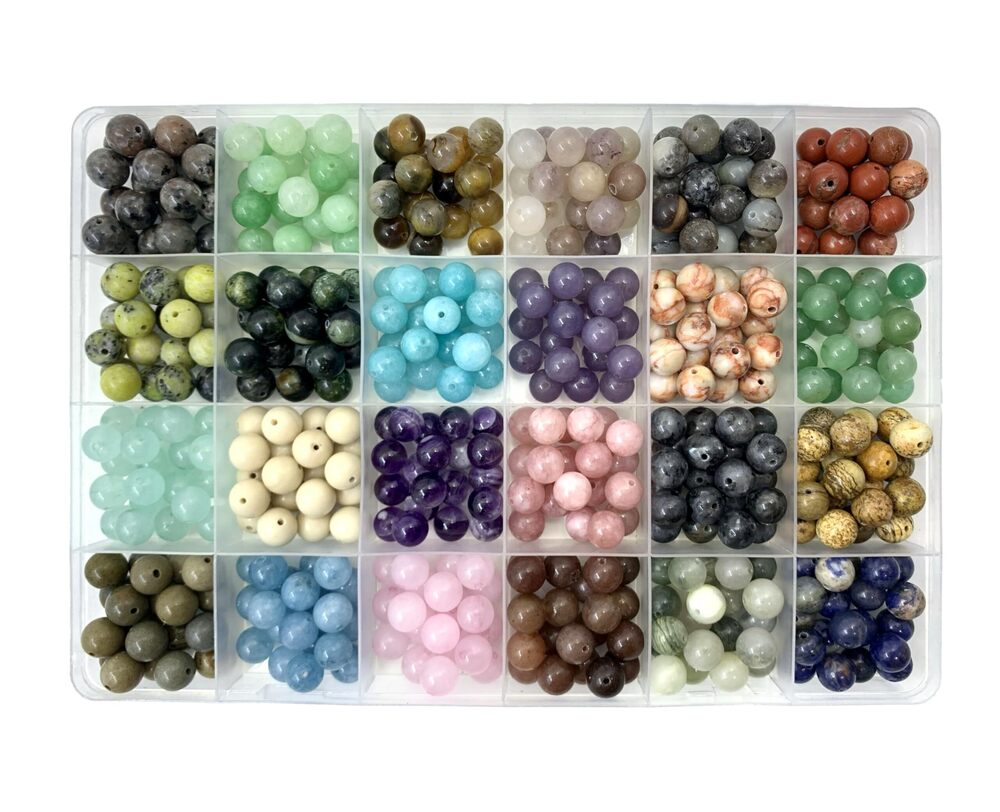 8340 480pcs 8mm Natural Round Stone Beads，Multiolor Crystal Energy